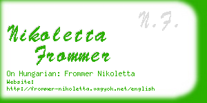 nikoletta frommer business card
